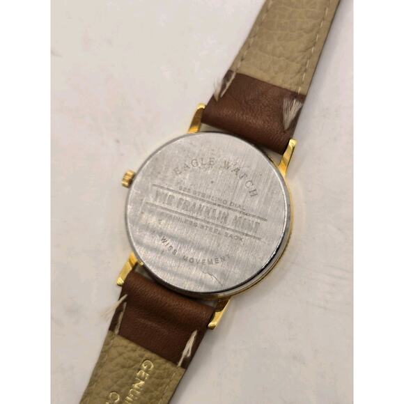 THE FRANKLIN MINT AMERICAN EAGLE DIAL SWISS WATCH 1986. MINT. New Battery - Picture 4 of 8